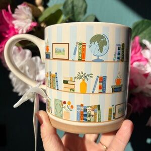 Decorative Bookshelf Pattern Ceramic Mug